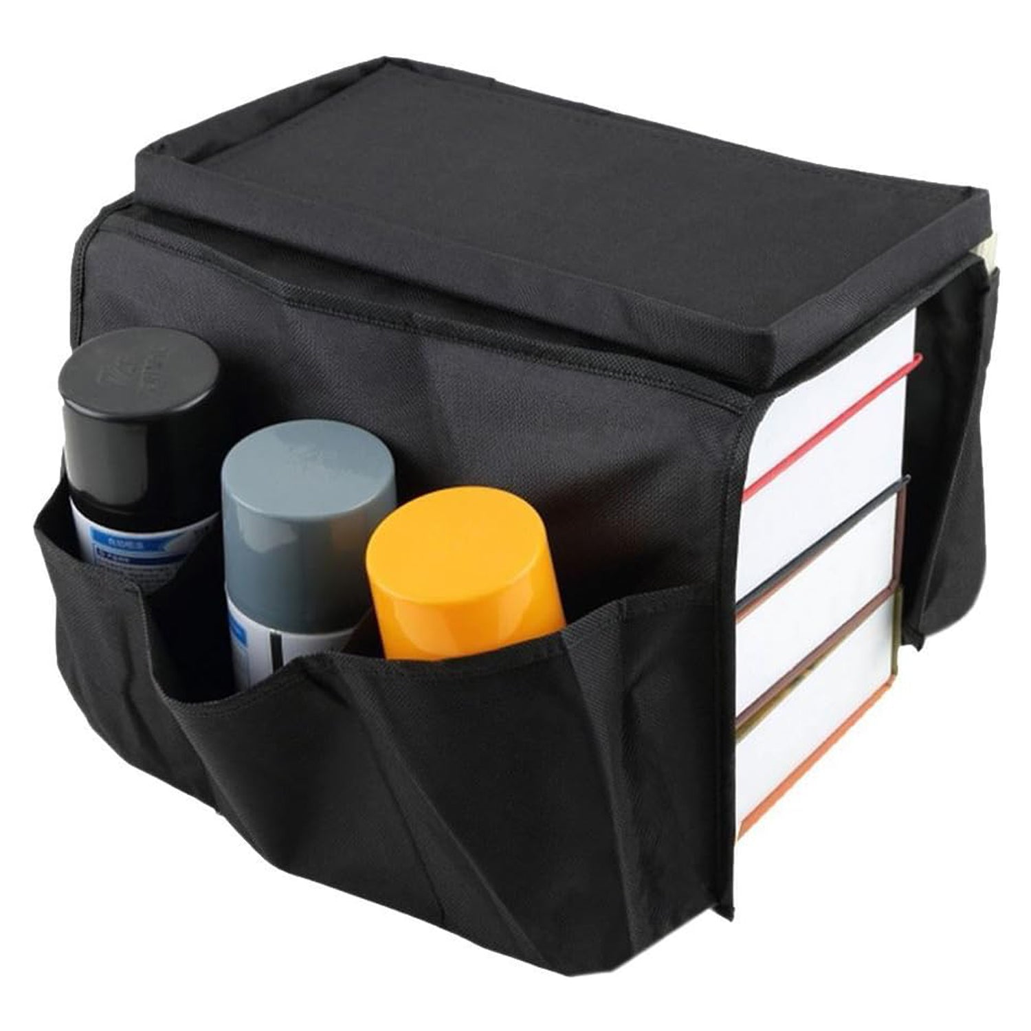 8164 Sofa Arm Rest Hanging Storage Bag, Storage Bag for Sofa Ideal for Sorting Magazines iPad Books (Black) 8164 Sofa Arm Rest Hanging Storage Bag, Storage Bag for Sofa Ideal for Sorting Magazines iPad Books (Black)